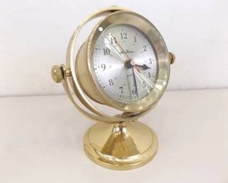 Seth Thomas Schooner Brass Nautical Desk Clock
