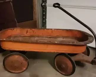 Vintage 1950s1960s Mercury Type Steel Pull Wagon