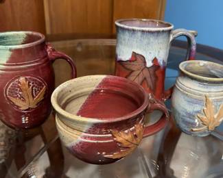 3 Signed Hanna Johnson Pottery Pieces and One Alewine Large Mug
