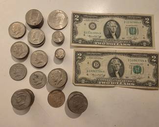 Kennedy Half Dollars $2 Bills Eisenhower Dollar Jefferson Nickels Roosevelt Dimes