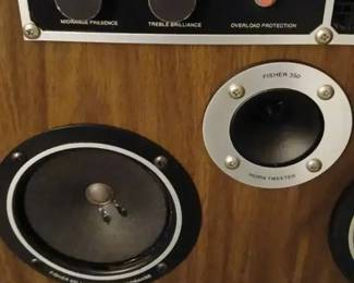 Pair Of Vintage Fischer Speakers And Bases