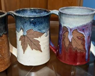 Lot Of Four Large Alewine Pottery Mugs