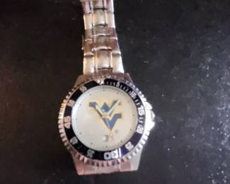 West Virginia Logo Watch With Silver Tone Band
