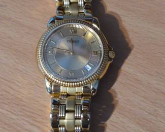 Tissot Ballade Watch Gold Plated Bezel And Gold And Silver Band