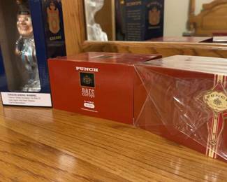 Punch Cigar Boxes And Bobblehead