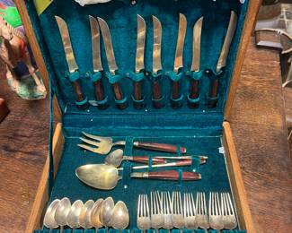 Brass & Mahogany flatware, Thailand