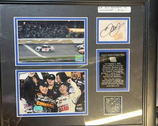Dale Earnhardt Aotograph w/ Daytona Track piece