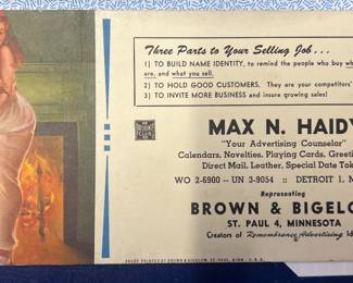 One of many Pin Up Advertising Cards w/ art by most collectible artists