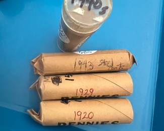 Wheat Pennies: 1920, 1929, 1943 steel, 1940