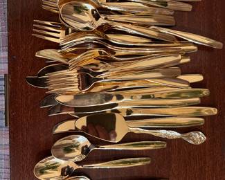 Gold Flarware, service for 10