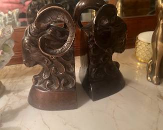 Pair Bronze Bookends