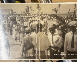 Rare Double Fold Picture Post Card. 1920s Hollywood Beach