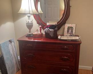 Mahogany Chest w/ Wishbone Mirror 