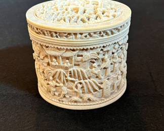 Asian carved trinket box 