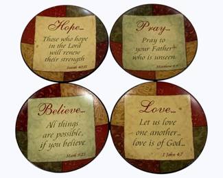 3049 - 4 Decorative Plates / Wall Hangings 5" round
