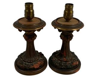 2460 - Pair Lamps 12" used as-is electric/electronic/mechanical item - no guarantee all components, untested
