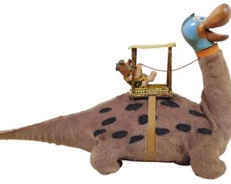 90 - Vintage Fred Flintstone and Dino Toy 13x8x6
