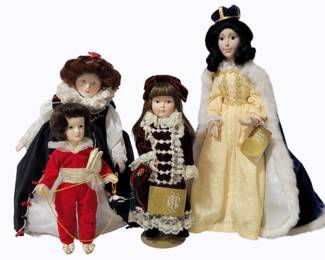119 - 4 Porcelain Dolls - tallest one is 18" 3 - Franklin Mint Dolls 1 - Effanbee Doll: Goya's Don Manuel Osorio
