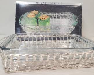 4131 - Royal Limited Serving Dish w/ holder 16 x 10 x 3.5

