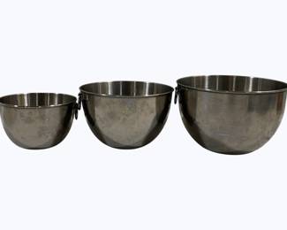 4183 - 3 Metal Mixing Bowls 5.5", 7" & 8" Round

