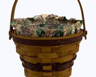 4043x - Longaberger Basket w/ Cloth & Plastic Liner 11 x 8 x 7, 1994
