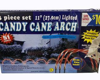 2098 - 3pc Set Candy Cane Arch - in box as-is electric/electronic/mechanical item - no guarantee all components, untested
