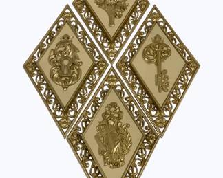 4030x - Set Vintage Dart Industries MCM Wall Plaques 8 x 14
