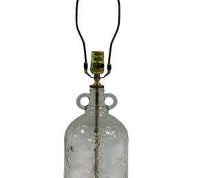2358 - Glass Bottle Lamp 26", chipped used as-is electric/electronic/mechanical item - no guarantee all components, untested
