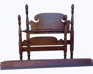 3543 - Wood Bed Frame w/ rails - 41.5 x 50 x 75
