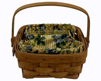 4176 - Longaberger Basket w/ liner - 7 x 7 x 6
