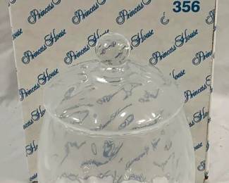4222 - Princess House Jar, 7.5" tall w/ lid - in box
