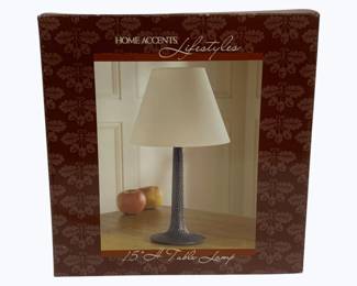 4023x - Home Accents Lifestyles 15" Table Lamp in box as-is electric/electronic item, no guarantee all components are present, untested.
