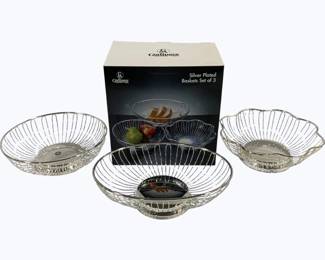 4077x - Godinger 3pc Silver Plates Baskets in Box
