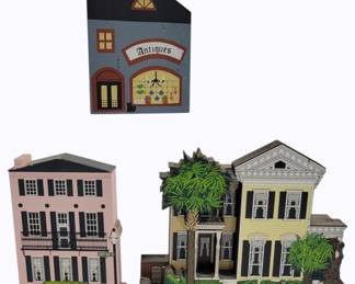 1003 - 2 Sheila's Collectible Wooden Houses & 1 more
