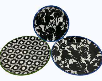 2938 - 3 Decorative Melamine Plates 9" & 11" round
