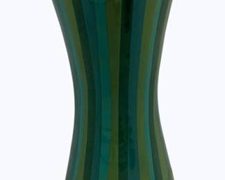 2558 - Striped Vase, chipped, 10"
