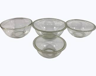 4141 - 4 Pyrex Mixing Bowls 7, 9, 9 & 10'
