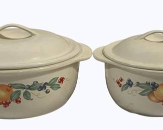 4180 - 2 Corelle Coordinates Stoneware Casserole Dishes 9" & 11"
