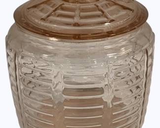 4030 - Anchor Hocking Pink Depression Cookie Jar 8"
