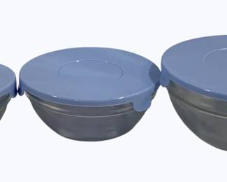 4181 - Set of 3 Durable Bowls w/ lids 5.5", 6" & 7" round
