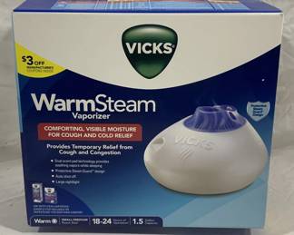 4111 - Vicks Warmsteam Vaporizer in Box as-is electric/electronic item, no guarantee all components are present, untested.

