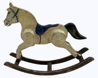 4066 - Wooden Rocking Horse Decor 18 x 15 x 4