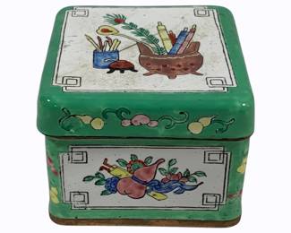 3324 - Painted Trinket Box - 3 x 3 x 2.5
