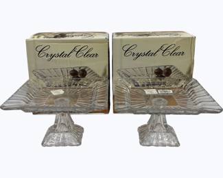 4102x - 2 Crystal Clear Compotes in Boxes 7.5"
