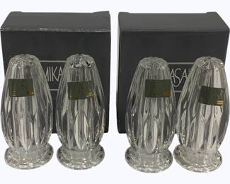 4061x - 2 Mikasa Pairs Salt & Pepper Shakers in Boxes Park Lane 4"
