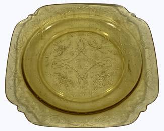 3068 - Amber Glass Plate - 9 x 9
