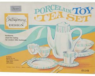91 - Mid-Century Porcelain Toy Tea Set in Original Box
