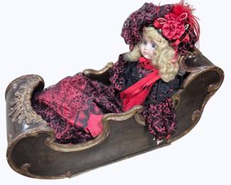 6021 - Doll in Sleigh 16 x 11 x 26
