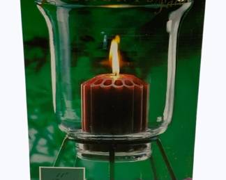 4054x - Elements Footed Hurricane Candle Lamp in Box 11"
