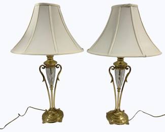 3559 - Pair of Matching Lamps - 31" tall used as-is electric/electronic/mechanical item - no guarantee all components, untested
